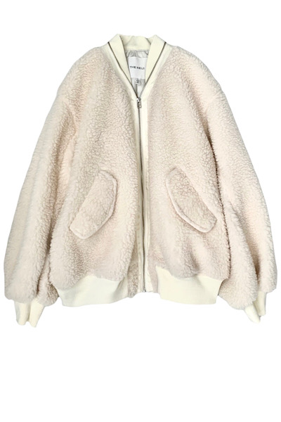 FAUX SHEARLING ZIP-UP JACKET[WHITE]