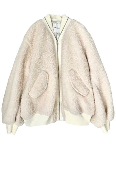 FAUX SHEARLING ZIP-UP JACKET[WHITE]