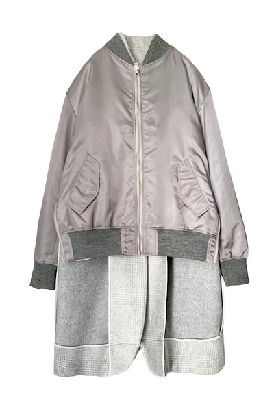 REVERSIBLE MA-1SINGLE BREASTED COAT[SILGY CHECK]