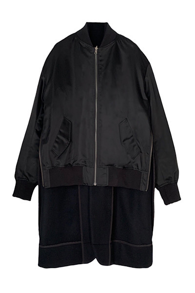 REVERSIBLE MA-1SINGLE BREASTED COAT[BKSOLID BK]