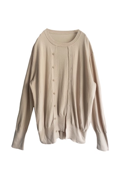 CAPE SLEEVE MULTI-WAY KNIT PULLOVER [BEIGE]