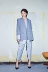 CONTRAST WAIST CROP SUITING PANTS [GREYGREY]