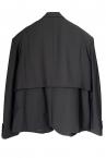 CROPPED BLAZER&SATIN-PANEL TOP SET[BLACK]