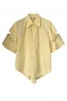 SHORT LATTICE SLEEVE SHIRT [YELLOW]