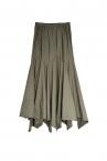 SCARF HEM MAXI SKIRT [KHAKI GREEN]