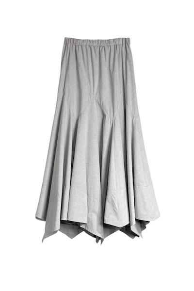 SCARF HEM MAXI SKIRT [LIGHT GREY]