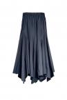 SCARF HEM MAXI SKIRT [BLACK]