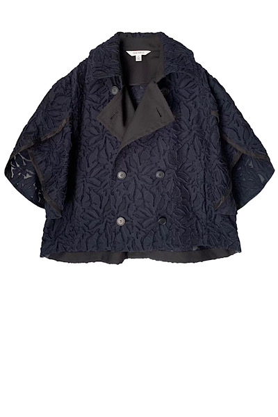 LAYERED SLEEVE LACE TRENCH [NAVY×BLACK]