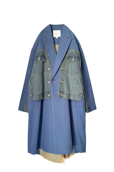 HYBRID DENIM NOTCH LAPEL COAT[BLUEINDIGO DENIM]