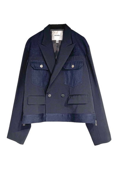 HYBRID DENIM TRUCKER BLAZER [INDIGO��NAVY]