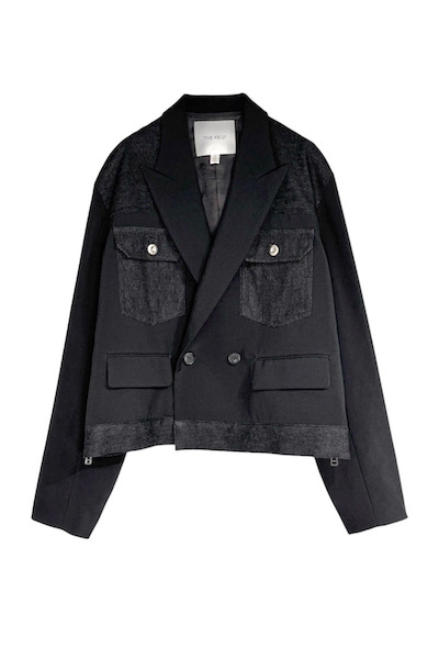 HYBRID DENIM TRUCKER BLAZER [BLACK��BLACK]