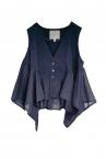 FLARED PEPLUM VEST [NAVY��NAVY BLUE]