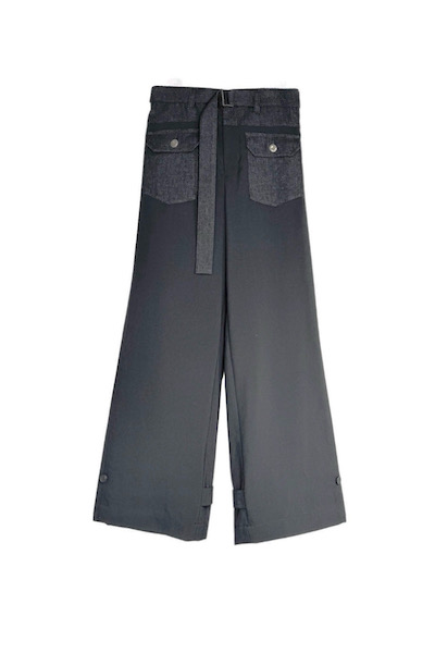 HYBRID DENIM ADJUSTABLE HEM PANT [BLACK��BLACK]