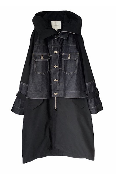 DENIM JACKET PANEL WINDBREAKER COAT [INDIGONAVY]