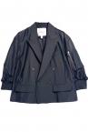 MA-1 ORGANZA SLEEVE BLAZER [BLACK��BLACK]