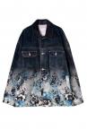 GRADIENT FLORAL PRINT DENIM JACKET [INDIGO-MULTI]