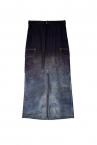 GRADIENT PINSTRIPE��DENIM CARGO SKIRT[INDIGO-MULTI]