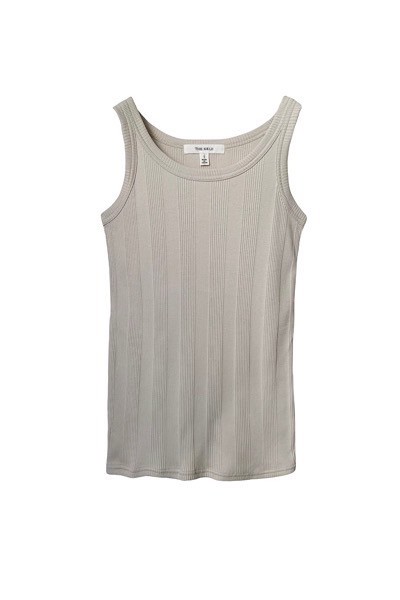 RIB JERSEY TANK TOP [GREIGE]