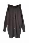 PLEAT BACK PANELLED LONG CARDIGAN-SKIRT [CHARCOAL]