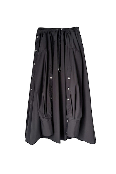 DECONSTRUCTED STRIPE SHIRT PANTS[SOLID BLACK]