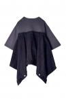 T-SHIRT PANEL FLARED DENIM TOP [B.DENIM��D.GREY]