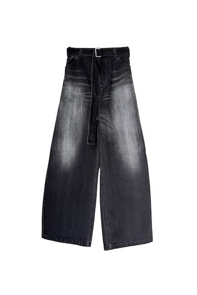 DENIM BARREL JEANS [BLACK]