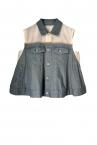 HYBRID DENIM TRUCKER VEST [LIGHT INDIGOIVORY]