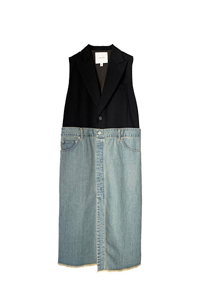 HYBRID TAILORED DENIM COAT DRESS [BLACKINDIDO]