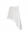 ASYMMETRIC ORGANZA SKIRT PANTS SET [WHITE]