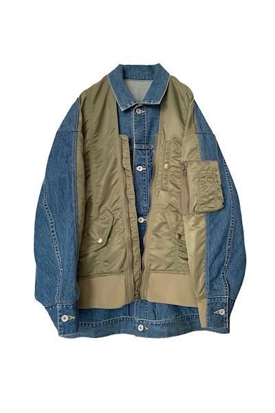 MA-1 HYBRID ORGANIC COTTON DENIM JACKET [INDIGO]