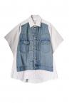 HYBRID DENIM STRIPE SHIRT [GREY��L.INDIGO]