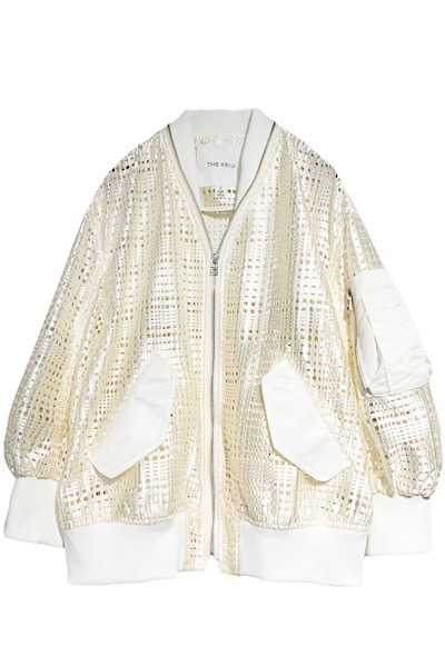 CHECK MESH ZIP-UP JACKET [WHITE]