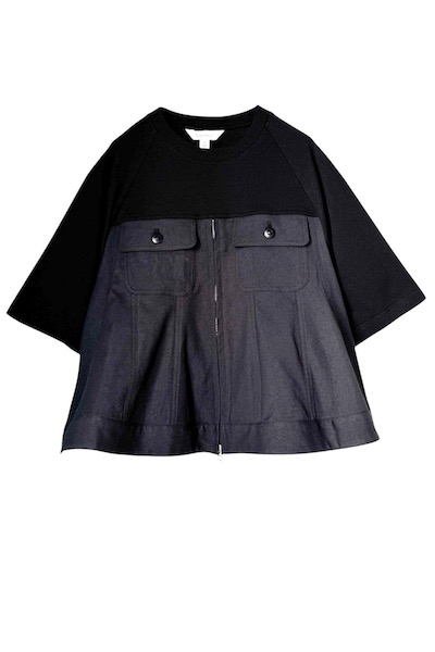 PEPRUM JACKET PANEL T-SHIRT [BLACK]