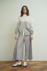 TIED KNIT PANEL SHIRT [WHITE��GREY]