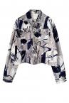 BOTANICAL PRINT DENIM JACKET [NAVY BLUE-MULTI]