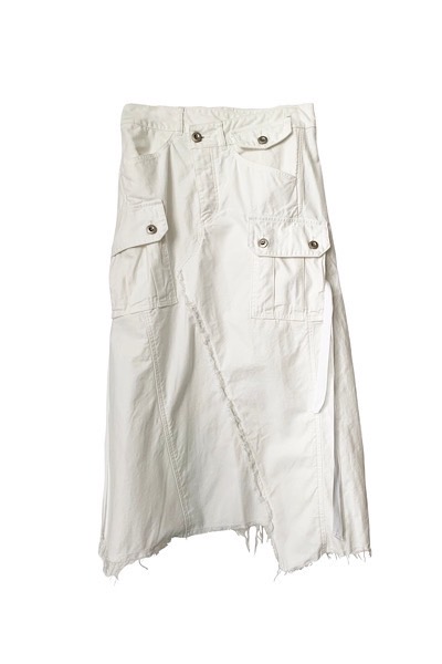 ASYMMETRIC CARGO SKIRT [WHITE]