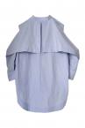 CUT OUT SHOULDER STRIPE SHIRT [L.BLUE-MULTI]