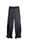 HYBRID DENIM CARGO SWEAT PANTS  [BLACK]
