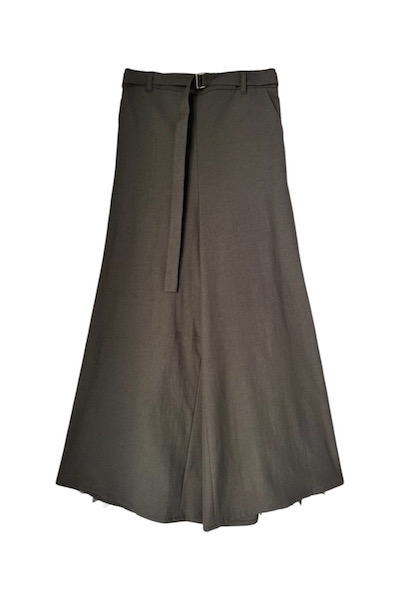 PLEATED BACK WIDE LEG PANTS [KHAKI GREEN]