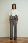 CHECK PEPLUM PANEL T-SHIRT [WHITE��CHECK]