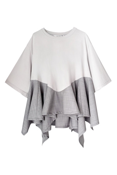 PEPLUM PANEL T-SHIRT [L.GREY��GREY]