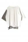 HYBRID V-NECK KNIT T-SHIRT [WHITEL.GREY]