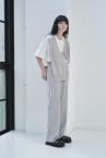 HYBRID V-NECK KNIT T-SHIRT [WHITEL.GREY]