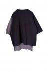 HYBRID V-NECK KNIT T-SHIRT [BLACKD.GREY]