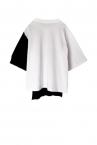 HYBRID V-NECK KNIT T-SHIRT [WHITEBLACK]