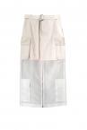 ORGANZA PANEL CARGO SKIRT [WHITEIVORY]