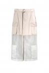 ORGANZA PANEL CARGO SKIRT [WHITEIVORY]