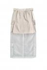 ORGANZA PANEL CARGO SKIRT [WHITEIVORY]