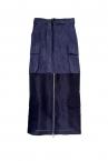 ORGANZA PANEL CARGO SKIRT [INDIGONAVY]