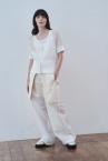 ORGANZA PANEL PATCH POCKET PANTS [WHITEIVORY]